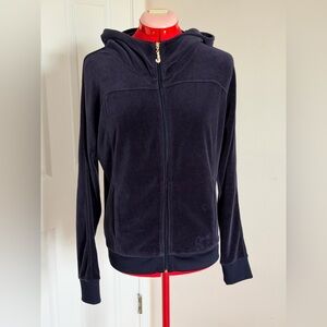 Y2K Juicy Couture Velour Tracksuit Jacket zip up Size M Rhinestone Bling Hoodie